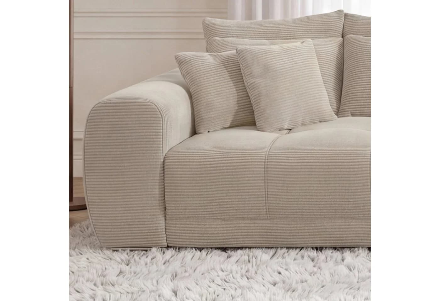 luma-home Big-Sofa 15173 XXL-Couch Beige/Grau Federkernpolsterung - Bild 4