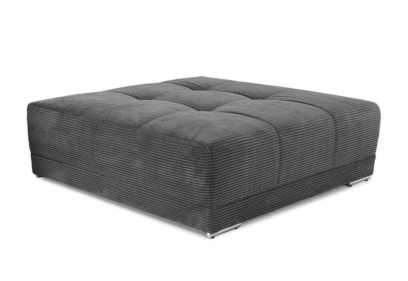 luma-home Polsterhocker 15175 XXL-Hocker Grau Anthrazit Cordstoff - Bild 2