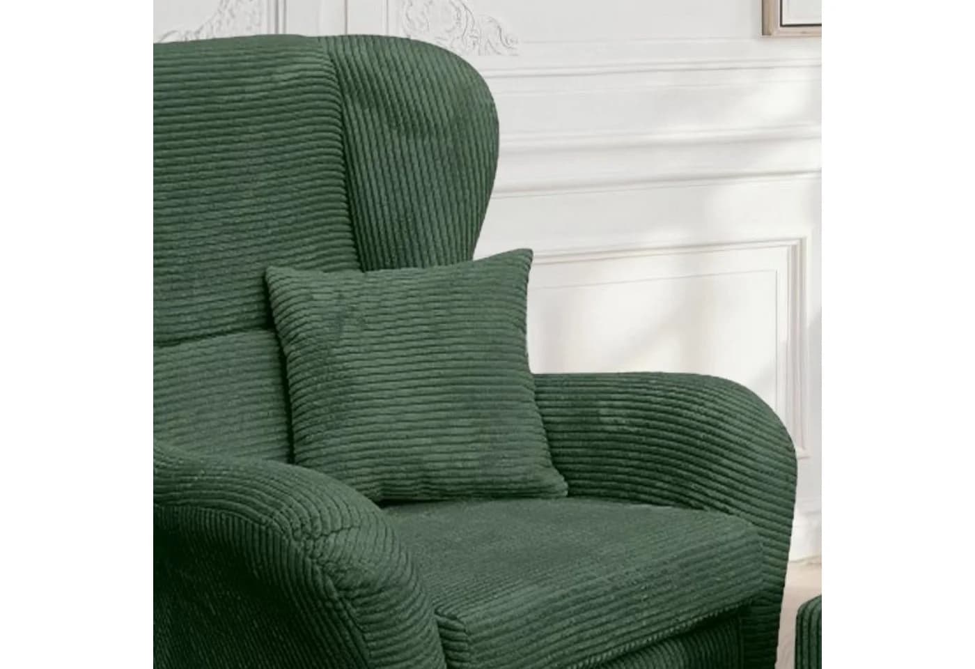 luma-home Ohrensessel 18018 Grün Lesesessel mit Hocker - Bild 5