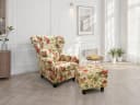 luma-home Ohrensessel 18004-OTTO mit Hocker, Blumenmuster, Lesesessel Bild 1
