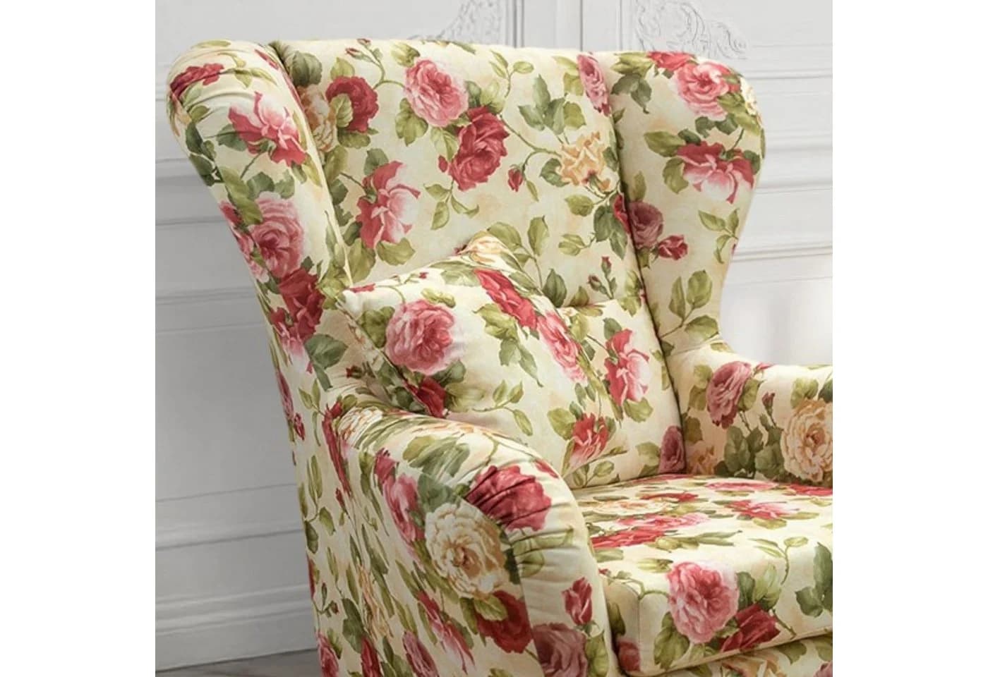 luma-home Ohrensessel 18004-OTTO mit Hocker, Blumenmuster, Lesesessel - Bild 5