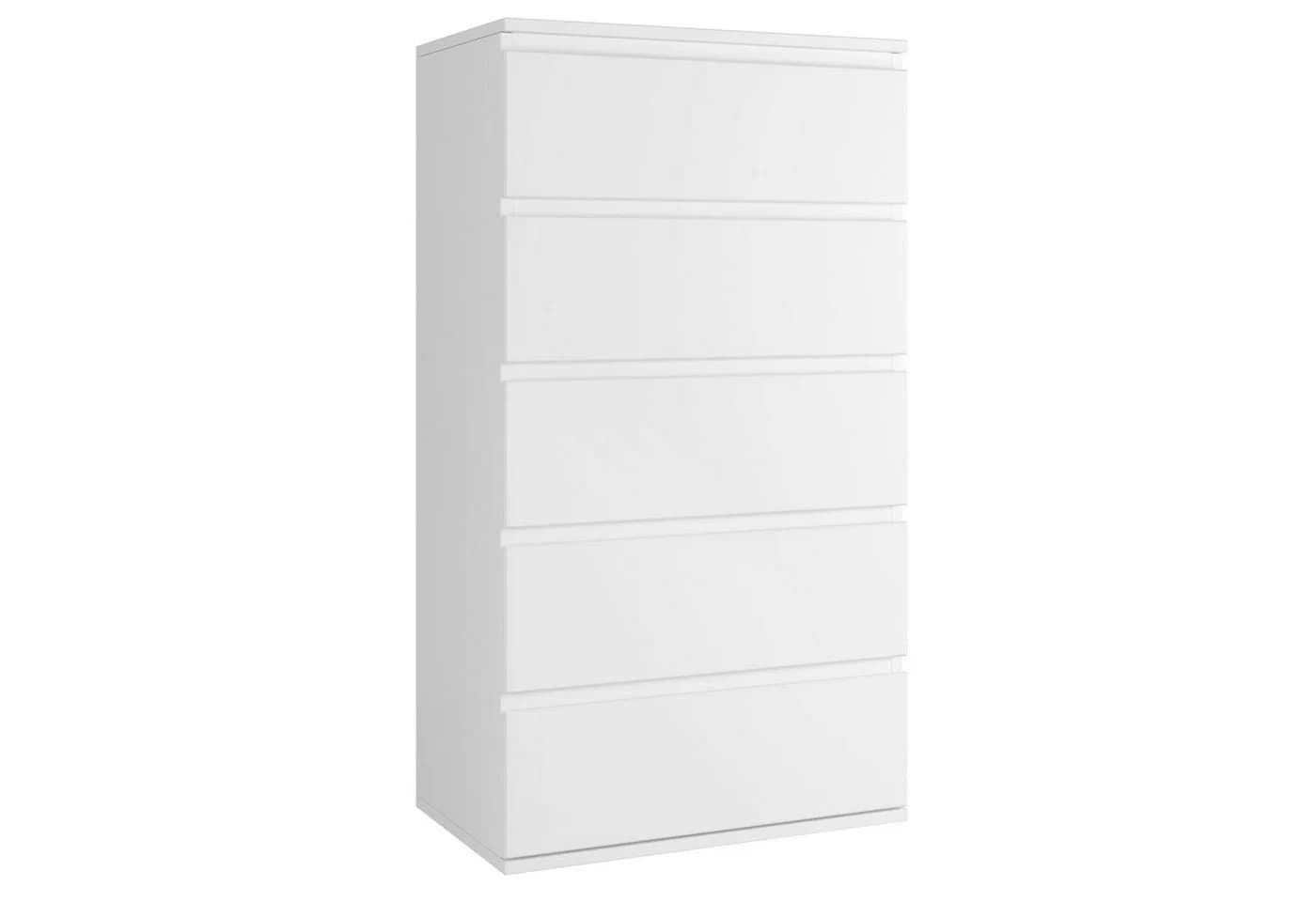 Homfa Kommode 5 Schubladen Weiß Holz 55x33x100cm - Bild 2