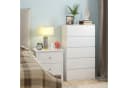 Homfa Kommode 5 Schubladen Weiß Holz 55x33x100cm Bild 3