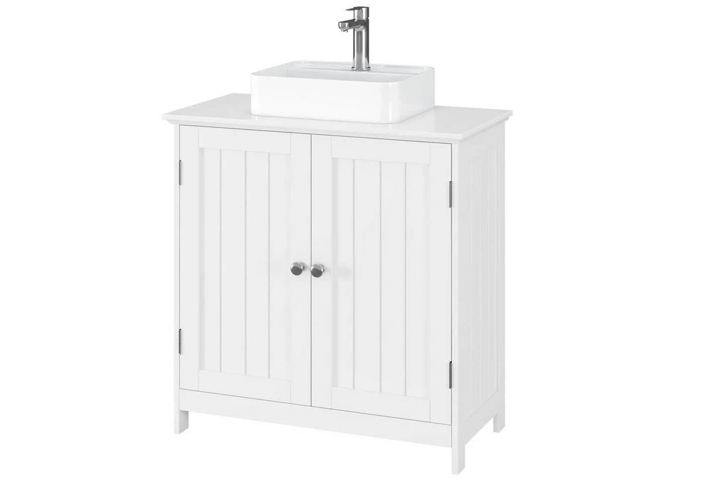 Homfa Waschbeckenunterschrank Weiß MDF 60x30x60cm - Bild 2