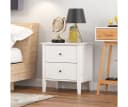 Homfa Nachttisch Nachtschrank mit 2 Schubladen Weiß Holz Bild 1