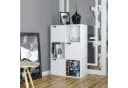 Homfa Bücherregal mit 3 Türen, Standregal Weiß Holz 60x29x90 cm Bild 1