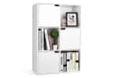 Homfa Bücherregal mit 3 Türen, Standregal Weiß Holz 60x29x90 cm Bild 2