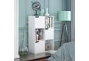 Homfa Bücherregal mit 3 Türen, Standregal Weiß Holz 60x29x90 cm Bild 4