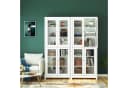 Homfa Vitrinenschrank Bücherschrank 190 cm 4 Glastüren Weiß Bild 1