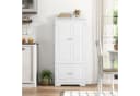 Homfa Mehrzweckschrank Küchenschrank Badezimmerschrank Bücherschrank Wohnzimmerschrank 4 Türen 58x32x123 cm Weiß Bild 3