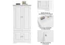 Homfa Mehrzweckschrank Küchenschrank Badezimmerschrank Bücherschrank Wohnzimmerschrank 4 Türen 58x32x123 cm Weiß Bild 5