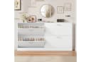 Homfa Schuhschrank 2/3 Klappen Weiß Holz 80/110 x 80 x 23,5 cm Bild 1