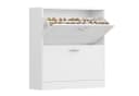 Homfa Schuhschrank 2/3 Klappen Weiß Holz 80/110 x 80 x 23,5 cm Bild 2
