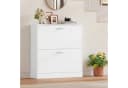 Homfa Schuhschrank 2/3 Klappen Weiß Holz 80/110 x 80 x 23,5 cm Bild 5