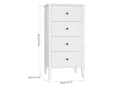 Homfa Kommode 4 Schubladen Weiß 50x40x95cm Bild 1