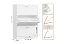 Homfa Schuhschrank 2/3 Klappen Weiß Holz 80/110 x 80 x 23,5 cm Bild 3