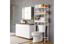 Homfa Badregal Bambus Standregal Weiß 3 Ebenen Bild 1