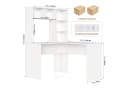 Homfa Eckschreibtisch L-förmig, Computertisch Bürotisch weiß 152cm Bild 3