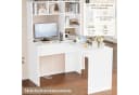 Homfa Eckschreibtisch L-förmig, Computertisch Bürotisch weiß 152cm Bild 4