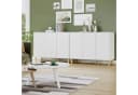 Homfa Sideboard Kommode 3 Türen Weiß Massivholz 107x40x80 cm Bild 1