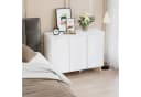Homfa Sideboard Kommode 3 Türen Weiß Massivholz 107x40x80 cm Bild 3