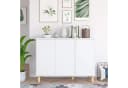 Homfa Sideboard Kommode 3 Türen Weiß Massivholz 107x40x80 cm Bild 4