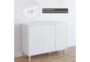 Homfa Sideboard Kommode 3 Türen Weiß Massivholz 107x40x80 cm Bild 5