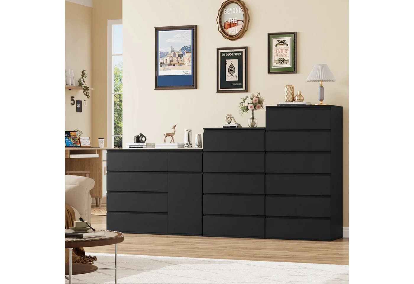 Homfa Kommode, Sideboard mit 6 Schubladen, Schubladenschrank Holz, 60x40x119cm - Bild 4