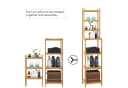 Homfa Badregal 2-IN-1 Design Standregal Schmal 7 Ablagen 160x36x28cm Bild 4