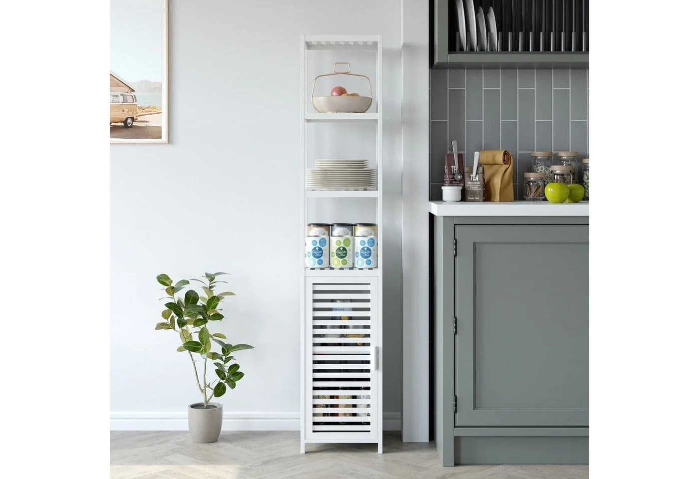 Homfa Hochschrank aus Bambus Badezimmerregal 169cm - Bild 4