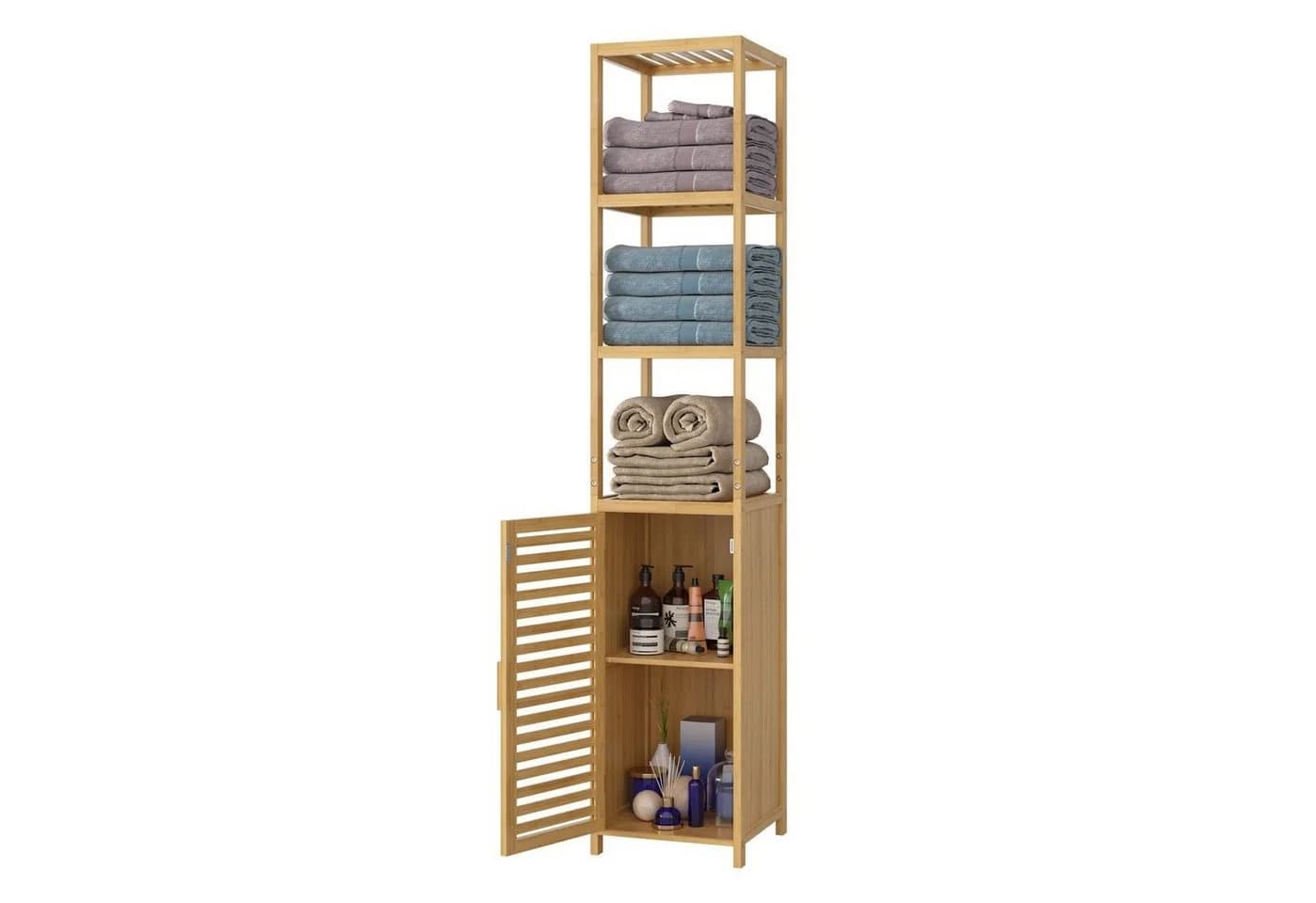 Homfa Hochschrank aus Bambus Badregal 169cm - Bild 2
