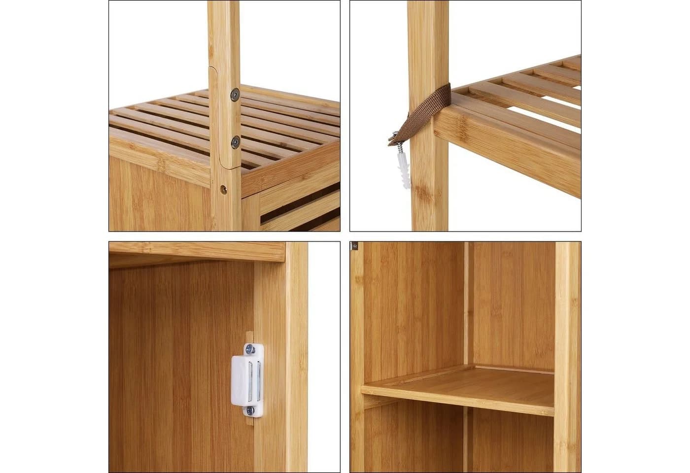 Homfa Hochschrank aus Bambus Badregal 169cm - Bild 4