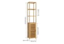 Homfa Hochschrank aus Bambus Badregal 169cm Bild 5