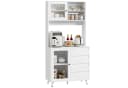 Homfa Küchenbuffet Küchenschrank Hochschrank mit Arbeitsplatte und 4 Schubladen, Weiß 80x40x180 cm Bild 2