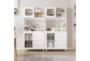Homfa Küchenbuffet Küchenschrank Hochschrank mit Arbeitsplatte und 4 Schubladen, Weiß 80x40x180 cm Bild 3