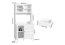 Homfa Küchenbuffet Küchenschrank Hochschrank mit Arbeitsplatte und 4 Schubladen, Weiß 80x40x180 cm Bild 4