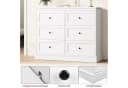 Homfa Kommode Weiß Sideboard 6 Schubladen Schlafzimmer Wohnzimmer Bild 4