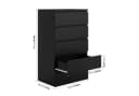 Homfa Kommode Sideboard 5 Schubladen Schwarz 60x40x100 cm Bild 3