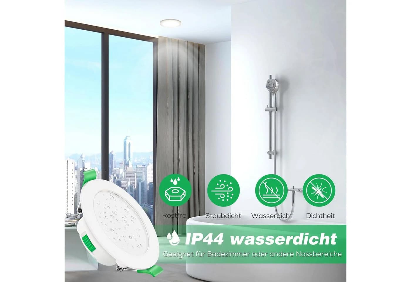 ALUSSO LED Einbaustrahler 6er-Set 7W Deckenleuchte 68mm Flach Dimmbar Weiß - Bild 5