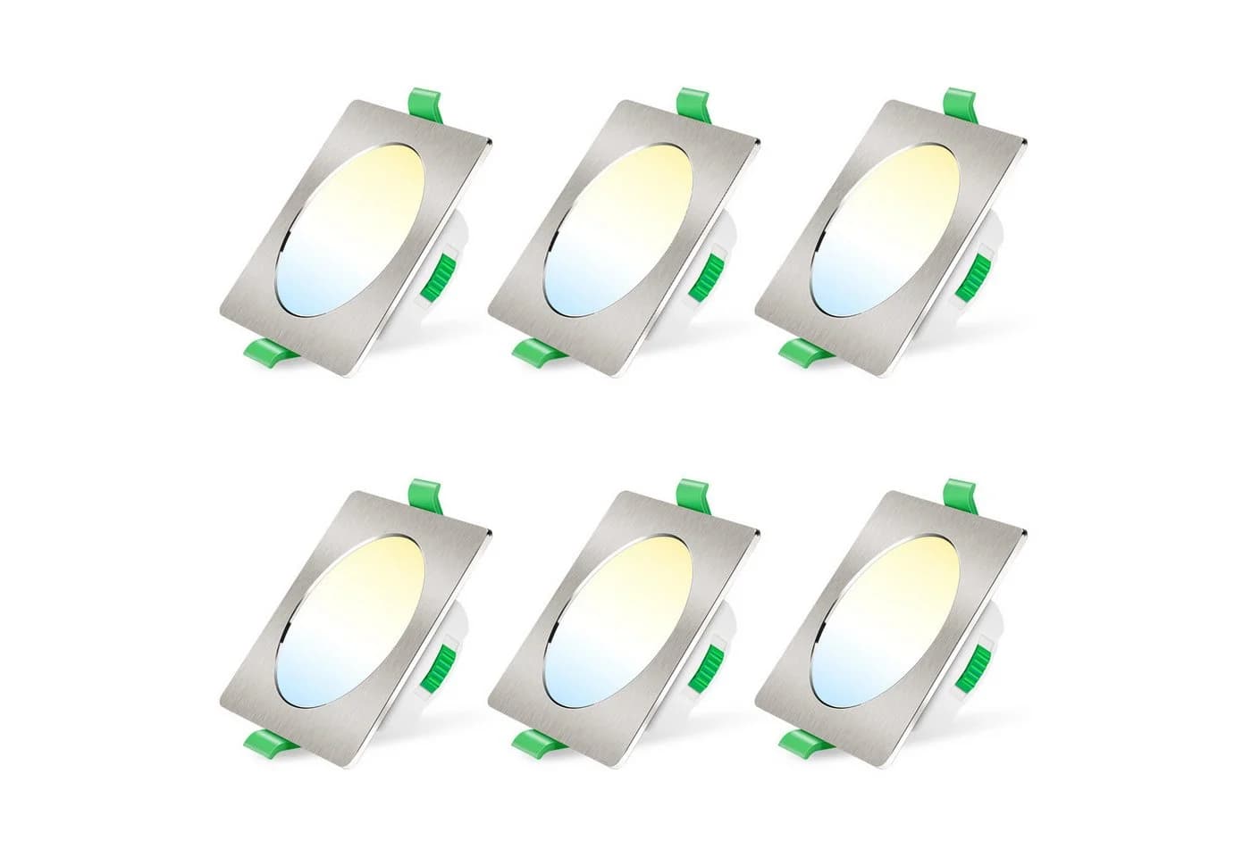 ALUSSO LED Einbaustrahler 6er-Set 7W Deckenleuchte 68mm Flach Dimmbar Nickel - Bild 2