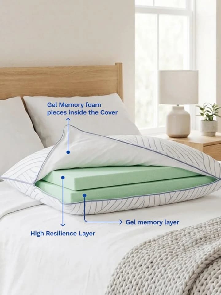 Scarnatti Nackenstützkissen FlexCool Gel-Memory-Foam Höhenverstellbar