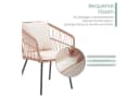 JOIVI Balkonset Outdoor 3-tlg Rattan Gartenmöbel mit Kissen Bild 5