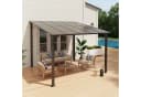 JOIVI Pergola 3x3m Terrassenüberdachung Schwarz/Braun PE-Platte Stahlrahmen Bild 3