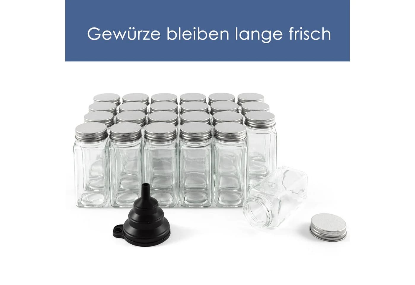 Hanseküche Gewürzgläser Set 24-tlg. mit Streueinsatz Glas - Bild 4