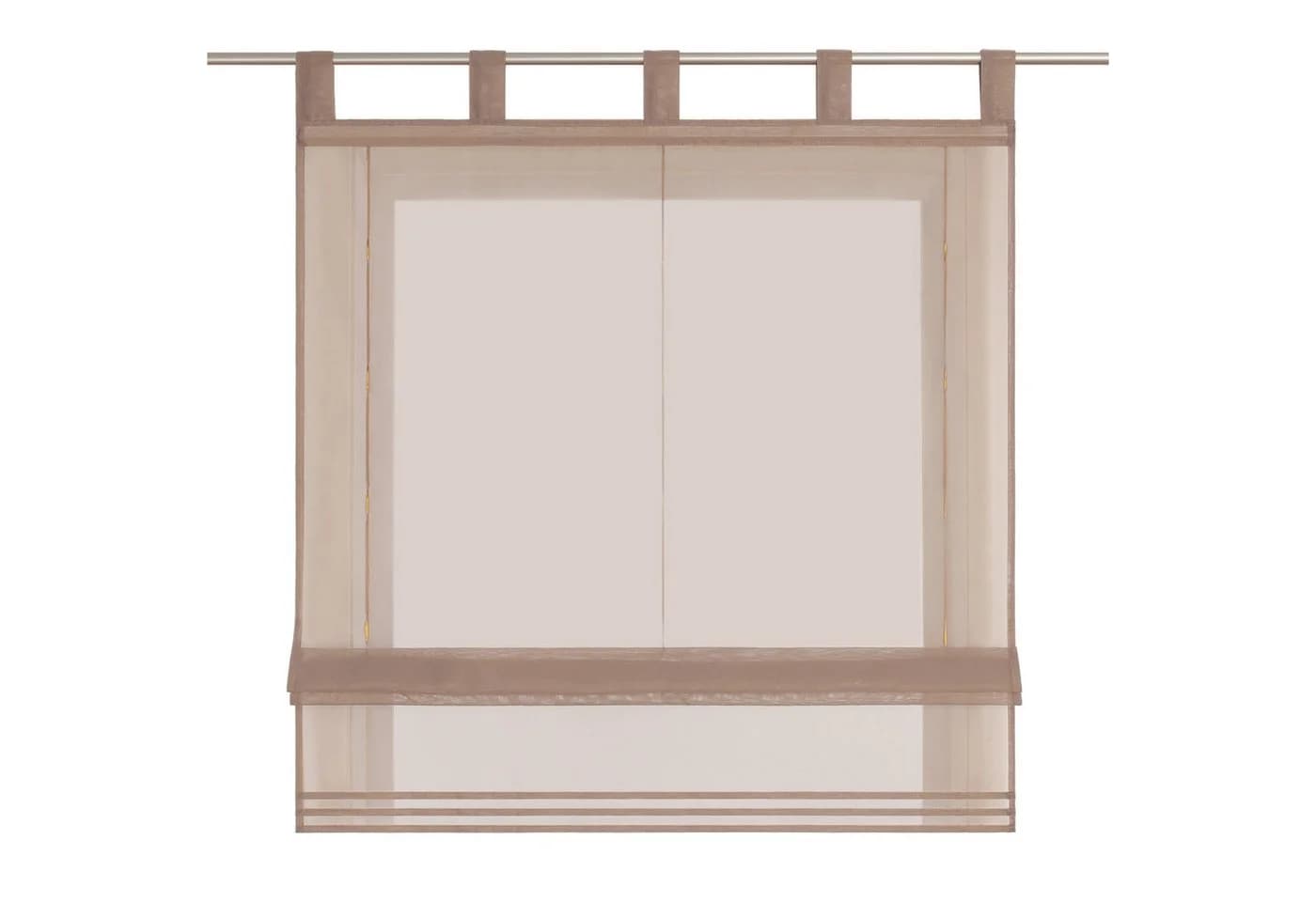 Delien Raffrollo Sophia mit Schlaufen Voile Uni Wohnzimmer Gardine Braun - Bild 2