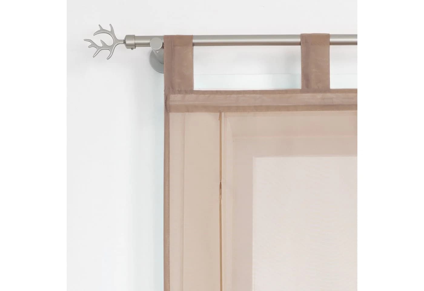 Delien Raffrollo Sophia mit Schlaufen Voile Uni Wohnzimmer Gardine Braun - Bild 4