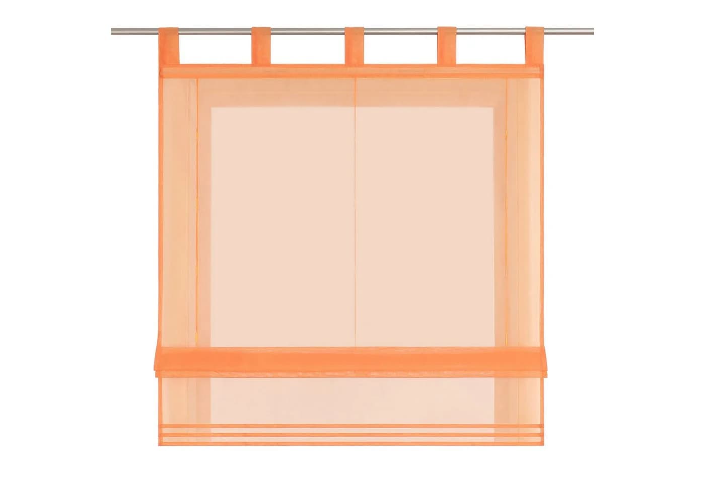 Delien Raffrollo Sophia Gardine mit Schlaufen Orange Voile Uni - Bild 2