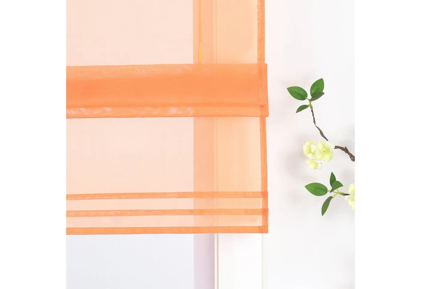 Delien Raffrollo Sophia Gardine mit Schlaufen Orange Voile Uni - Bild 3