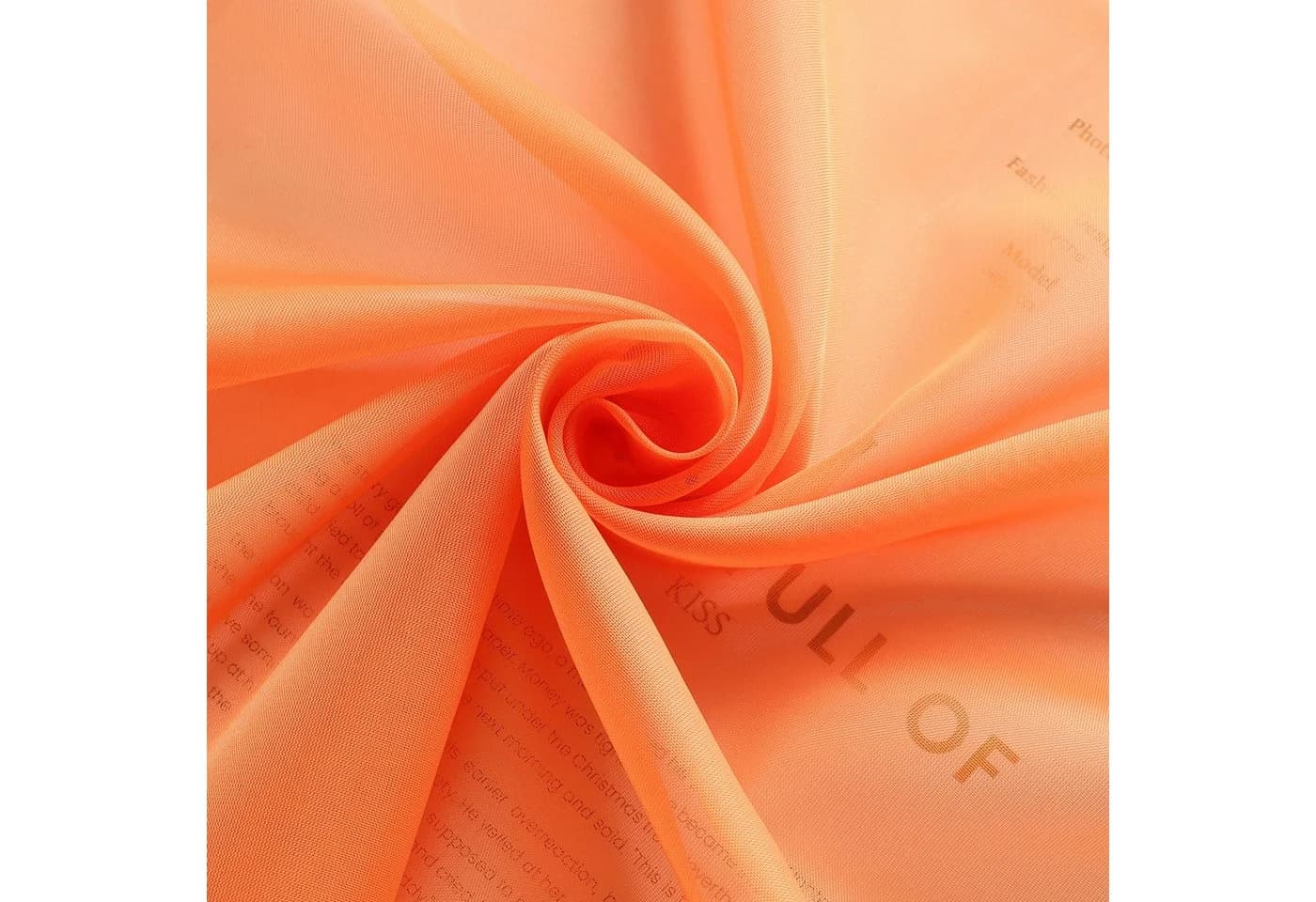 Delien Raffrollo Sophia Gardine mit Schlaufen Orange Voile Uni - Bild 5