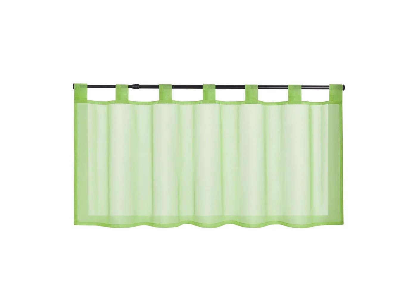 Delien Scheibengardine Eva Grün Schlaufen Voile Uni Kurzstore Küche - Bild 2